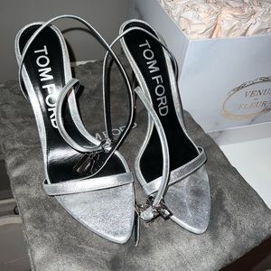 Tom Ford Laminated Napa Padlock Pointy Sandal